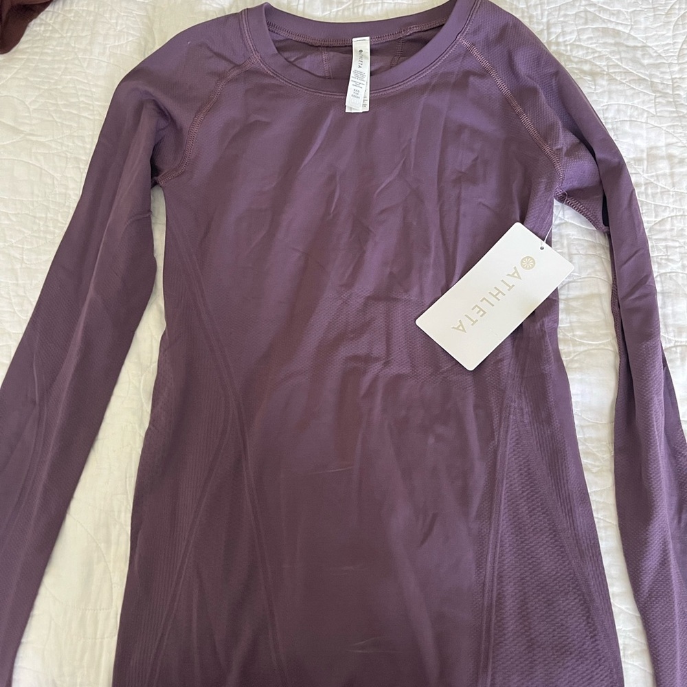Athleta Purple Fitted Long Sleeve Tee